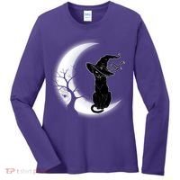 Witch Cat Moon Halloween Women's Long Sleeve Shirt thumb 0