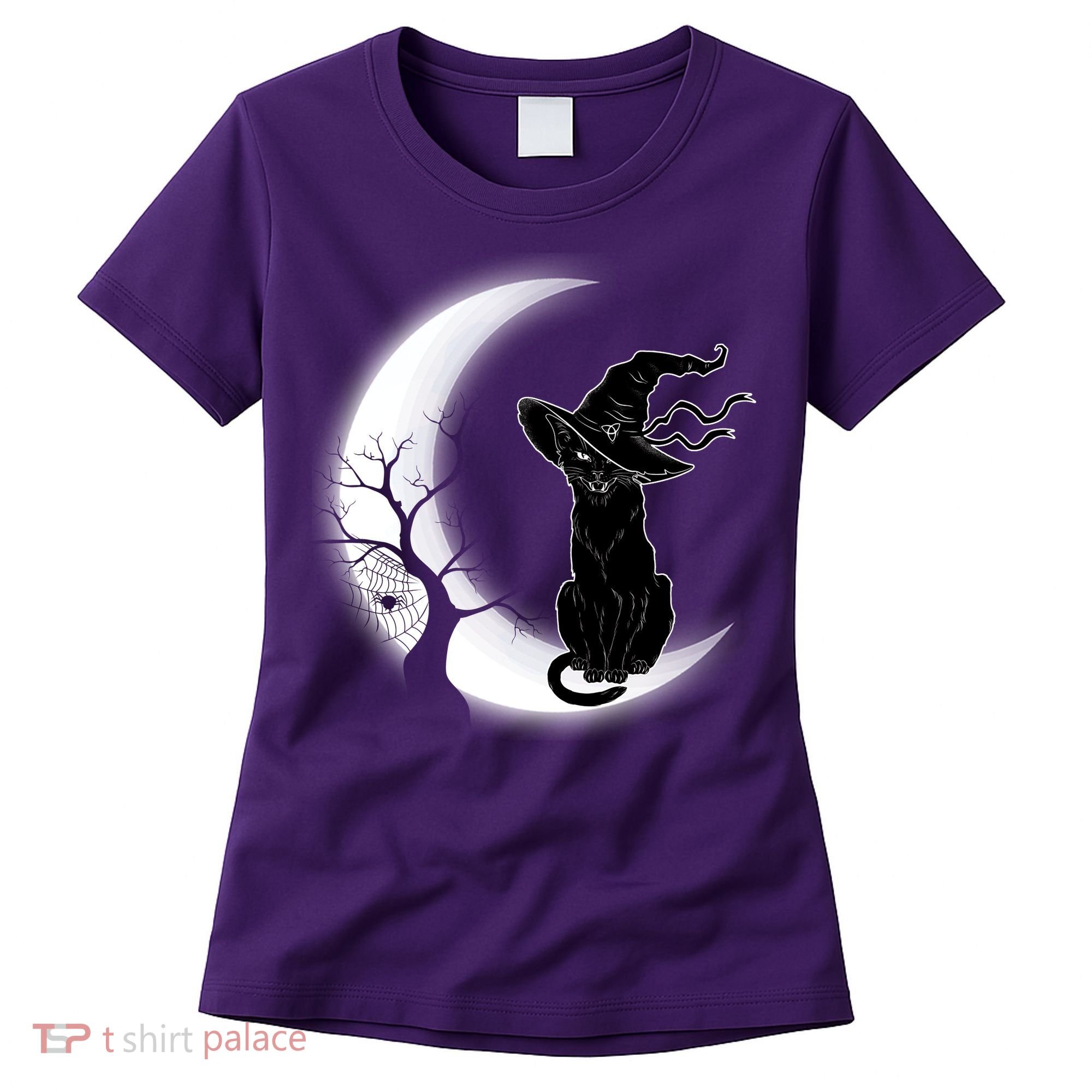 Witch Cat Moon Halloween Women's T-Shirt