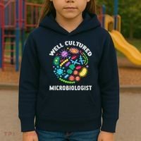 Well Cultured Microbiologist Science Microbiology Scientist Kids Hoodie thumb 3