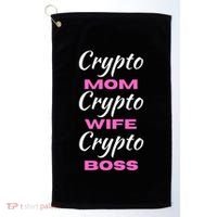 Wo Crypto Mom Wife Boss Funny Tee Bitcoin Ethereum Funny Gift Golf Towel thumb 0