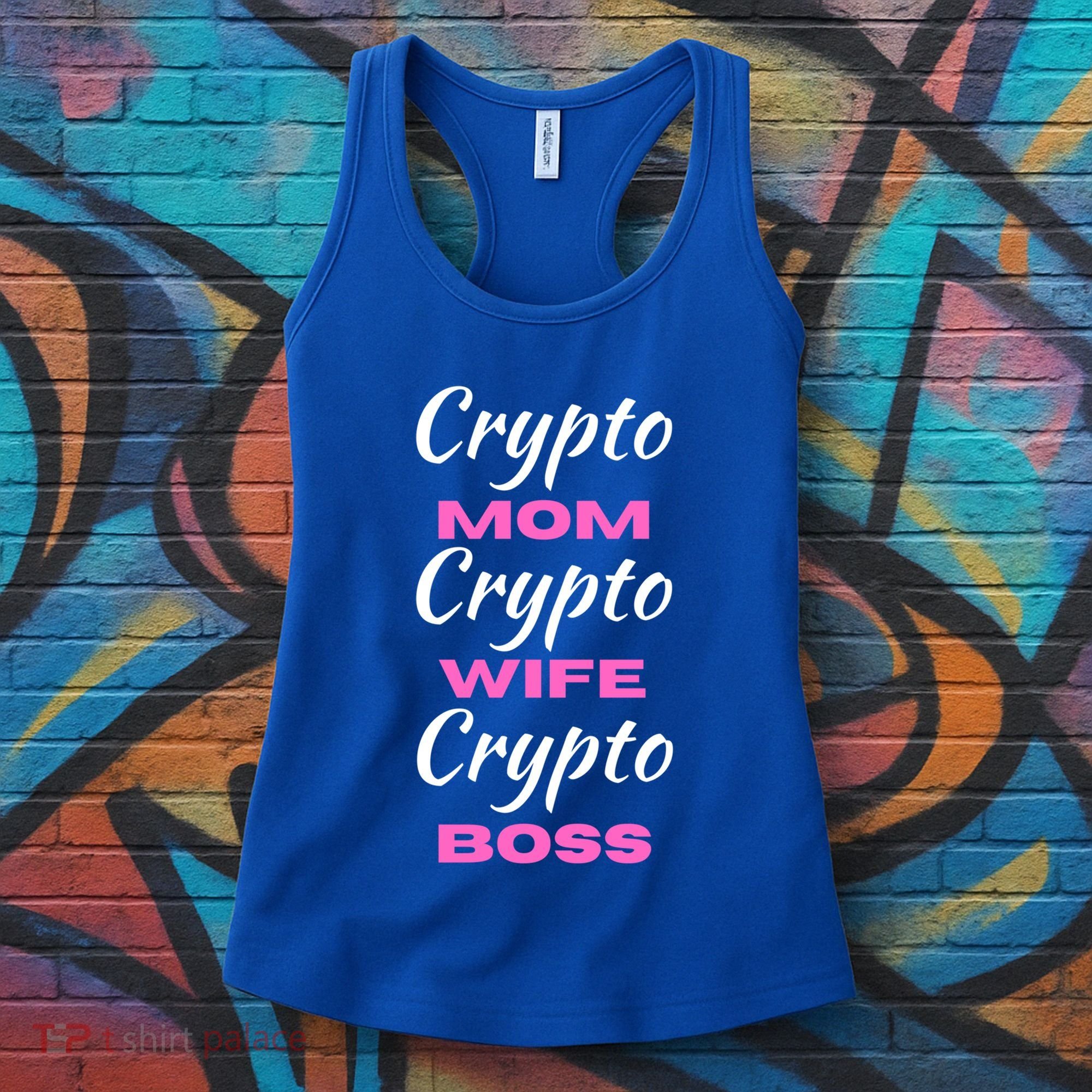 Wo Crypto Mom Wife Boss Funny Tee Bitcoin Ethereum Funny Gift Women's Tank Top