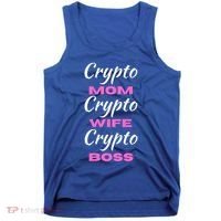 Wo Crypto Mom Wife Boss Funny Tee Bitcoin Ethereum Funny Gift Tank Top thumb 0