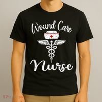 Wound Care Nurse Watercol Love Heart Stethoscope Nurse T-Shirt thumb 3