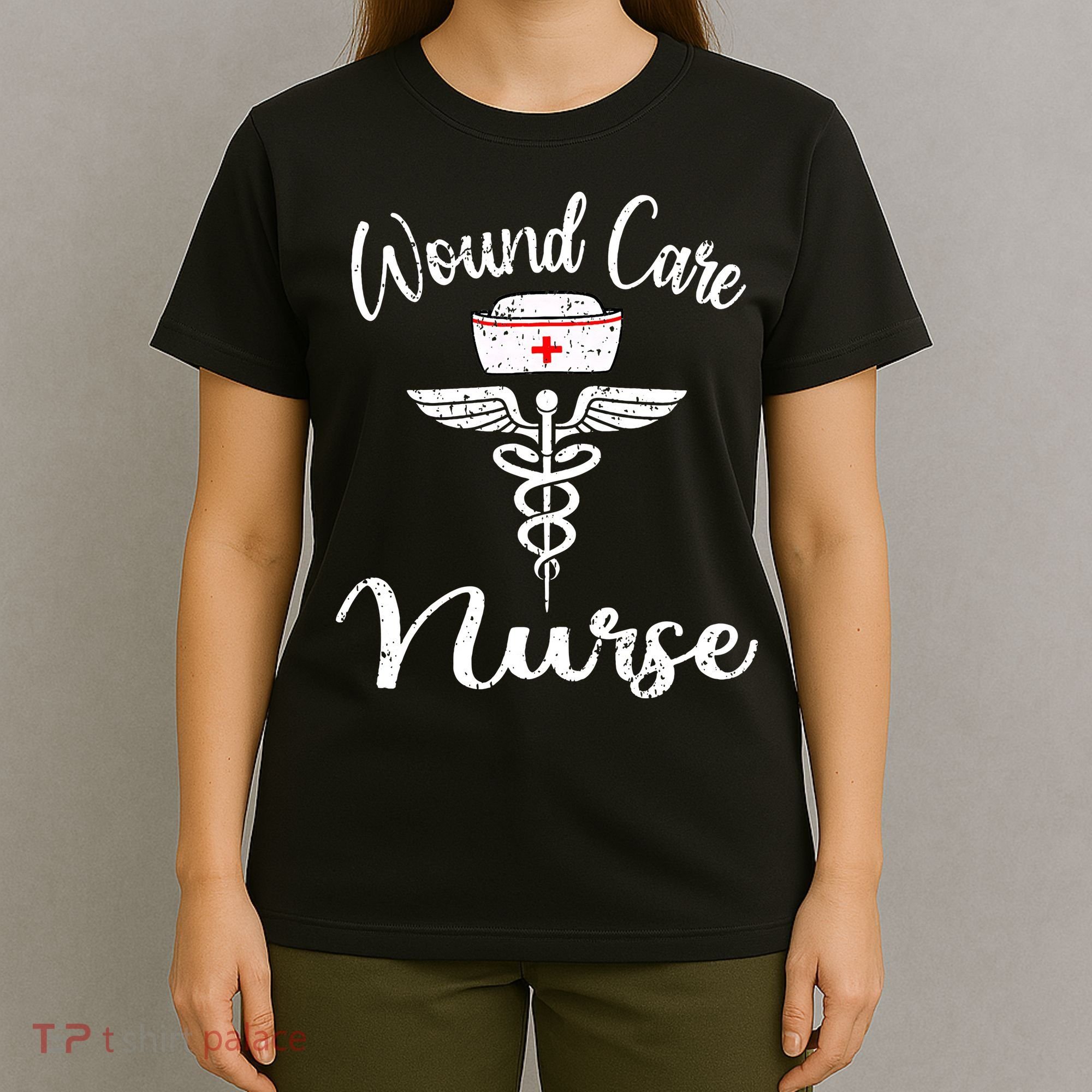 Wound Care Nurse Watercol Love Heart Stethoscope Nurse T-Shirt