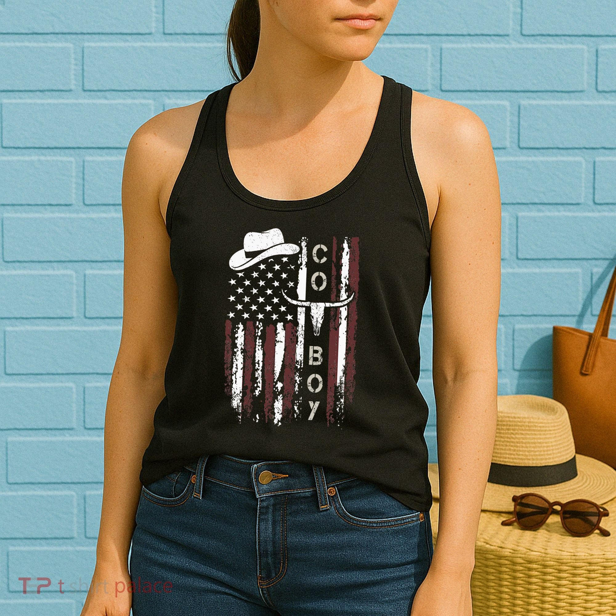 Western Country N Boy Rodeo Southern Retro Cowboy Women's Tank Top