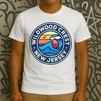Wildwood Crest New Jersey Nj Vintage Nautical Waves T-Shirt thumb 3