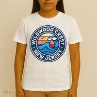 Wildwood Crest New Jersey Nj Vintage Nautical Waves T-Shirt thumb 4