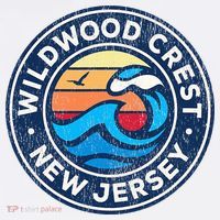 Wildwood Crest New Jersey Nj Vintage Nautical Waves T-Shirt thumb 7