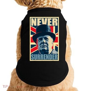 Winston Churchill Never Surrender British Flag Propaganda Doggie Tank