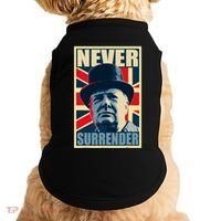 Winston Churchill Never Surrender British Flag Propaganda Doggie Tank thumb 0