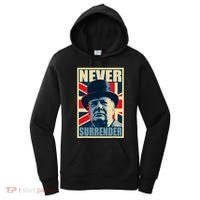 Winston Churchill Never Surrender British Flag Propaganda Women's Hoodie thumb 0