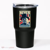 Winston Churchill Never Surrender British Flag Propaganda Tumbler thumb 0