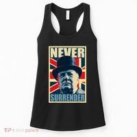 Winston Churchill Never Surrender British Flag Propaganda Women's Tank Top thumb 0