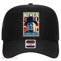 Winston Churchill Never Surrender British Flag Propaganda Hat thumb 0
