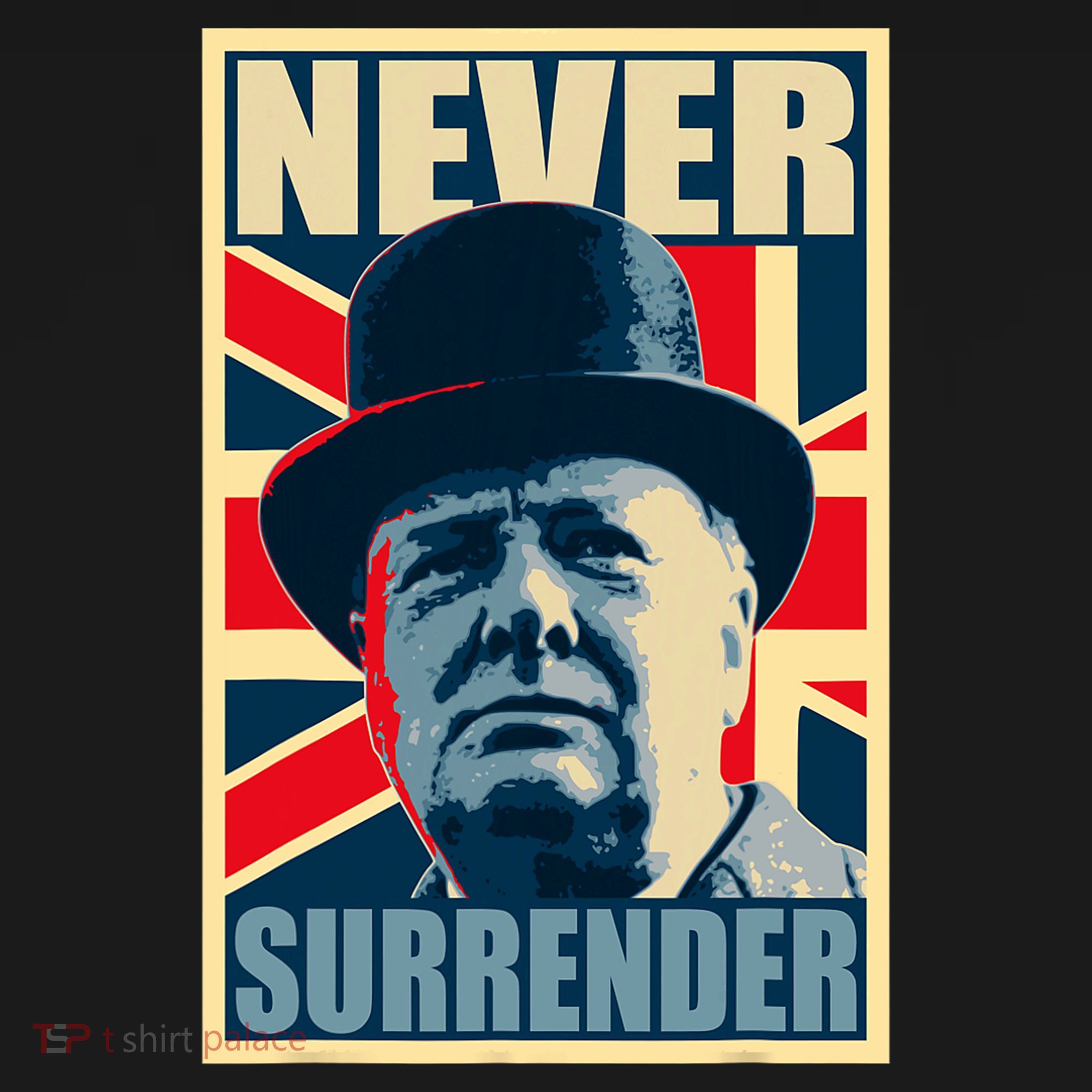 Winston Churchill Never Surrender British Flag Propaganda Toddler Hoodie