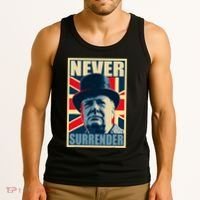 Winston Churchill Never Surrender British Flag Propaganda Tank Top thumb 3