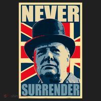 Winston Churchill Never Surrender British Flag Propaganda Golf Towel thumb 3
