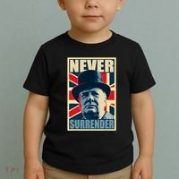 Winston Churchill Never Surrender British Flag Propaganda Toddler T-Shirt thumb 2