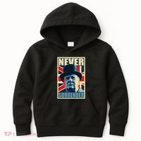 Winston Churchill Never Surrender British Flag Propaganda Kids Hoodie thumb 0