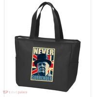 Winston Churchill Never Surrender British Flag Propaganda Tote Bag thumb 3