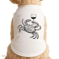 Wine Crab Ocean Lovers Shirts Funny Drinking Vacation Doggie Tank thumb 0