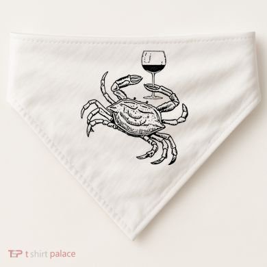 Wine Crab Ocean Lovers Shirts Funny Drinking Vacation USA-Made Doggie Bandana