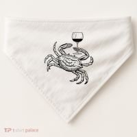 Wine Crab Ocean Lovers Shirts Funny Drinking Vacation USA-Made Doggie Bandana thumb 0