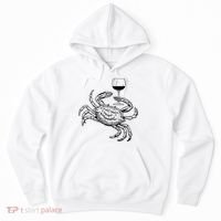 Wine Crab Ocean Lovers Shirts Funny Drinking Vacation Hoodie thumb 0
