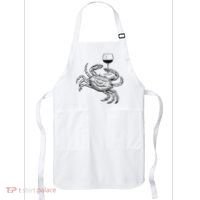 Wine Crab Ocean Lovers Shirts Funny Drinking Vacation Apron thumb 0