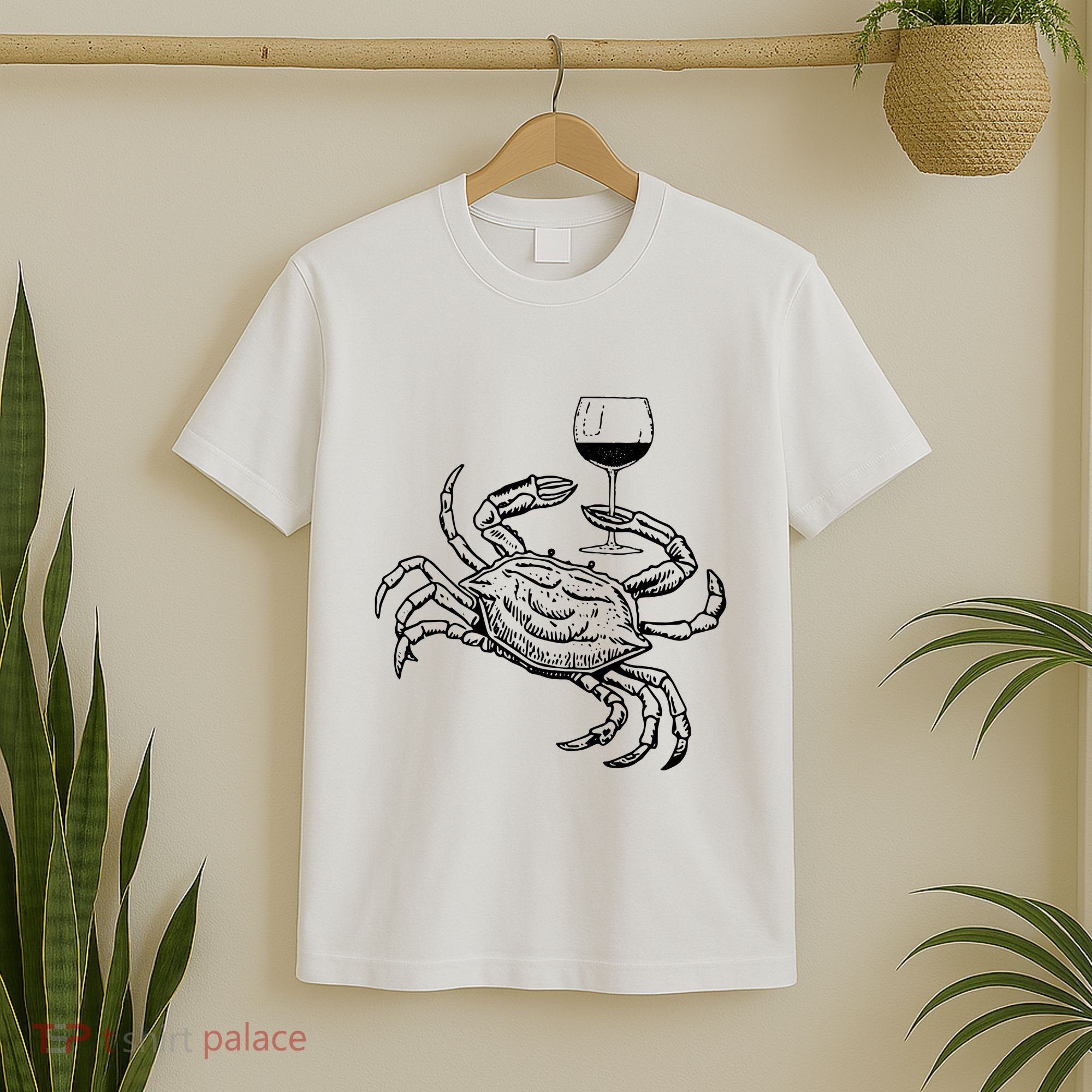 Wine Crab Ocean Lovers Shirts Funny Drinking Vacation T-Shirt