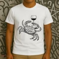 Wine Crab Ocean Lovers Shirts Funny Drinking Vacation T-Shirt thumb 3