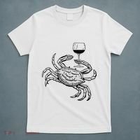 Wine Crab Ocean Lovers Shirts Funny Drinking Vacation T-Shirt thumb 5
