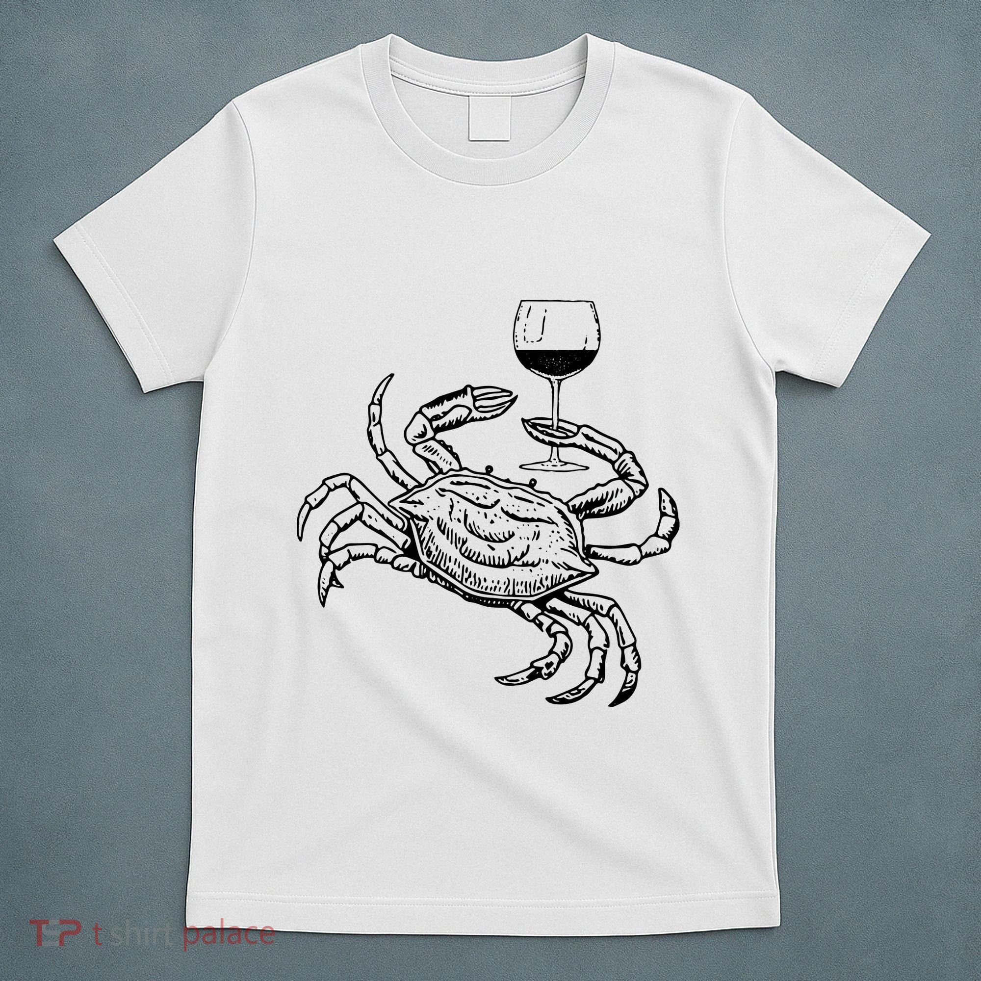 Wine Crab Ocean Lovers Shirts Funny Drinking Vacation T-Shirt