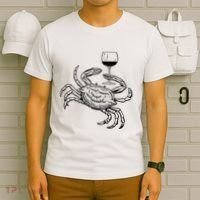 Wine Crab Ocean Lovers Shirts Funny Drinking Vacation T-Shirt thumb 6