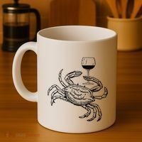 Wine Crab Ocean Lovers Shirts Funny Drinking Vacation Coffee Mug thumb 4