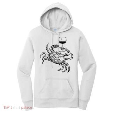 Wine Crab Ocean Lovers Shirts Funny Drinking Vacation Women's Hoodie