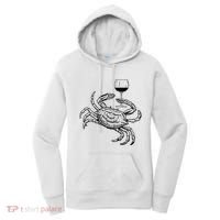 Wine Crab Ocean Lovers Shirts Funny Drinking Vacation Women's Hoodie thumb 0