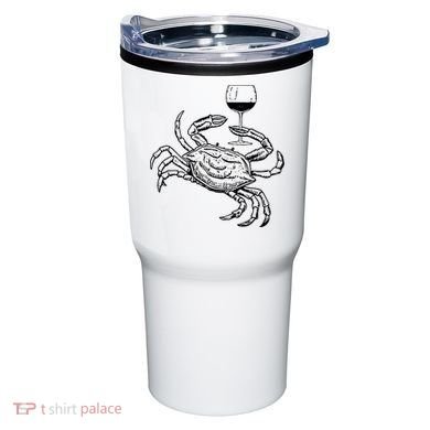 Wine Crab Ocean Lovers Shirts Funny Drinking Vacation Tumbler