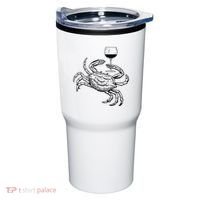 Wine Crab Ocean Lovers Shirts Funny Drinking Vacation Tumbler thumb 0