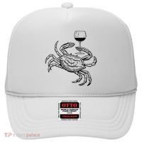 Wine Crab Ocean Lovers Shirts Funny Drinking Vacation Hat thumb 0
