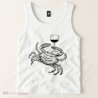 Wine Crab Ocean Lovers Shirts Funny Drinking Vacation Tank Top thumb 2