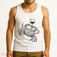 Wine Crab Ocean Lovers Shirts Funny Drinking Vacation Tank Top thumb 3