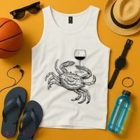 Wine Crab Ocean Lovers Shirts Funny Drinking Vacation Tank Top thumb 4