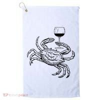 Wine Crab Ocean Lovers Shirts Funny Drinking Vacation Golf Towel thumb 0