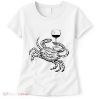 Wine Crab Ocean Lovers Shirts Funny Drinking Vacation Women's T-Shirt thumb 0