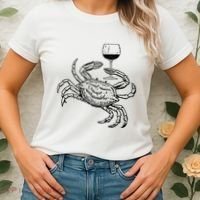 Wine Crab Ocean Lovers Shirts Funny Drinking Vacation Women's T-Shirt thumb 2