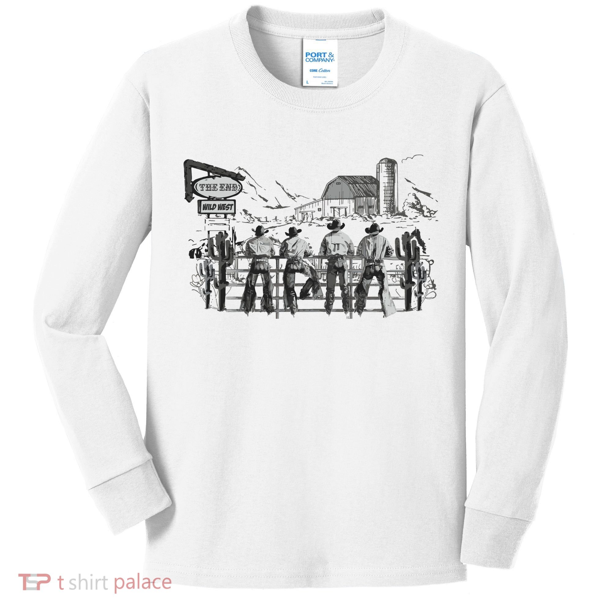 Western Cowboys Oversized Kids Long Sleeve Shirt