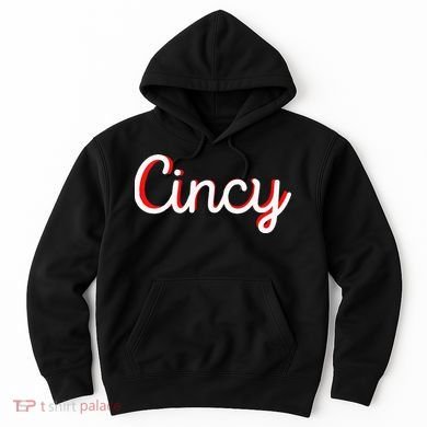 Womens Cincinnati Ohio Classic Red Script Cincy City Vacation Gift Hoodie