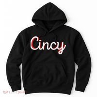 Womens Cincinnati Ohio Classic Red Script Cincy City Vacation Gift Hoodie thumb 0