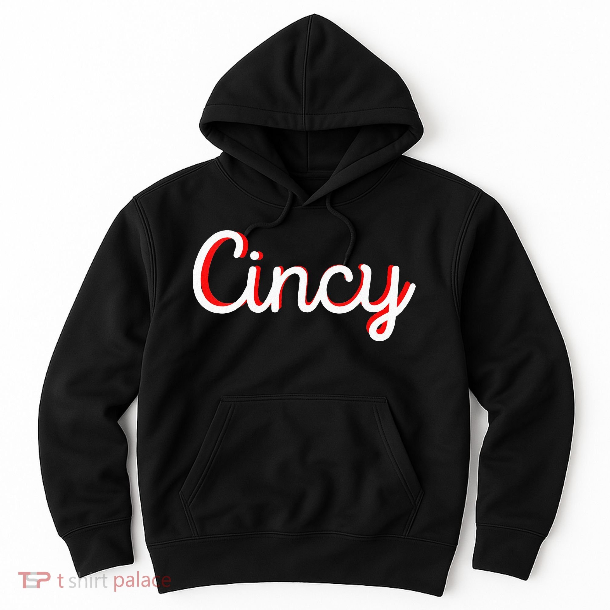Womens Cincinnati Ohio Classic Red Script Cincy City Vacation Gift Hoodie